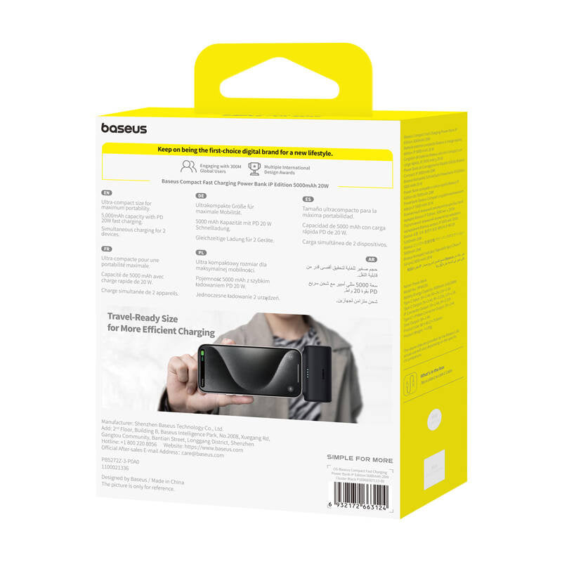 Powerbank OS-Baseus Compact IP 5000mAh 20W (sort)