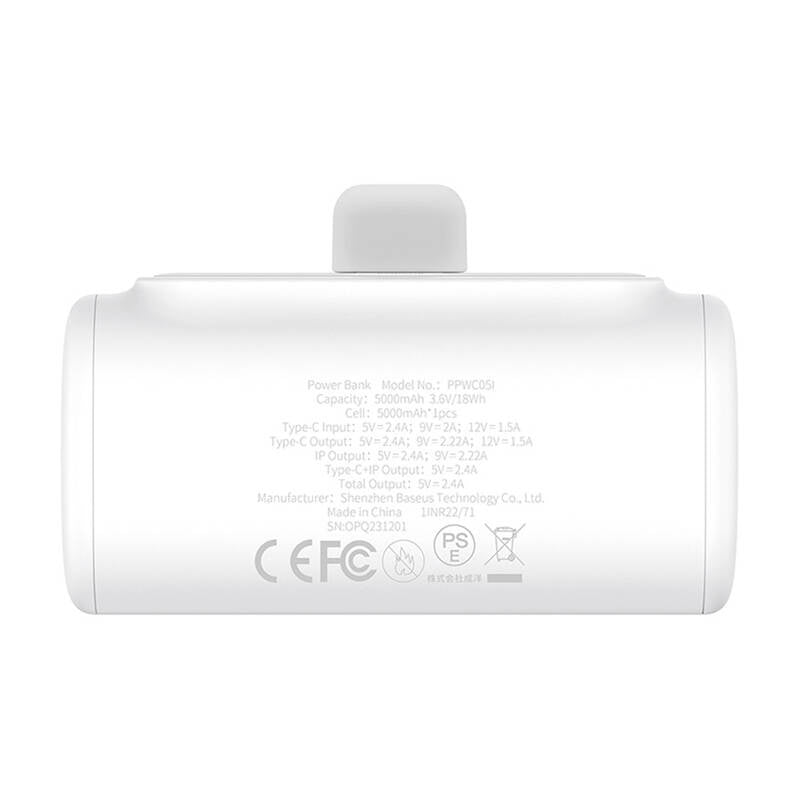 Powerbank OS-Baseus Compact IP 5000mAh 20W (hvid)