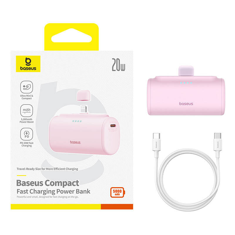 Powerbank OS-Baseus Compact IP 5000mAh 20W (rosa)
