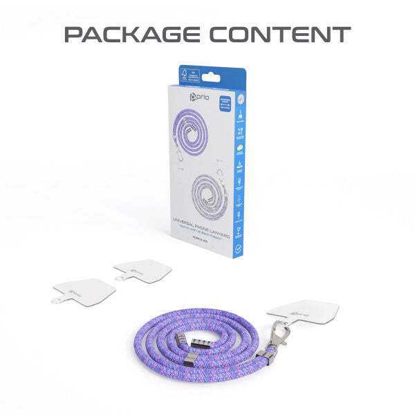 prio Universal Telefonsnor 0,7m lilla mix