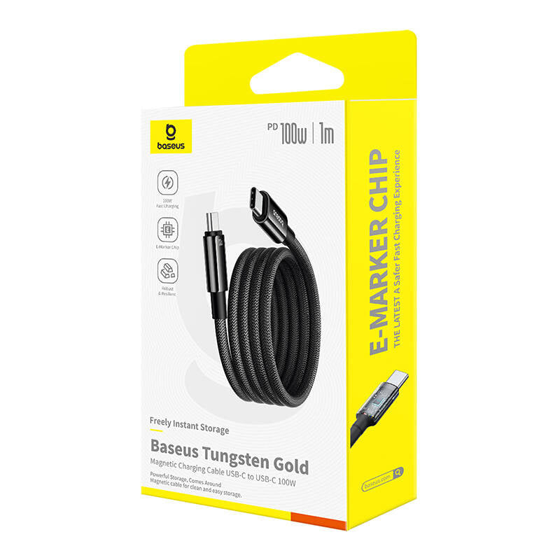 Baseus Tungsten Gold opladningskabel USB-C til USB-C 100W 1m (sort)