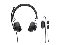 Logitech Zone Wired Kabling Headset Sort