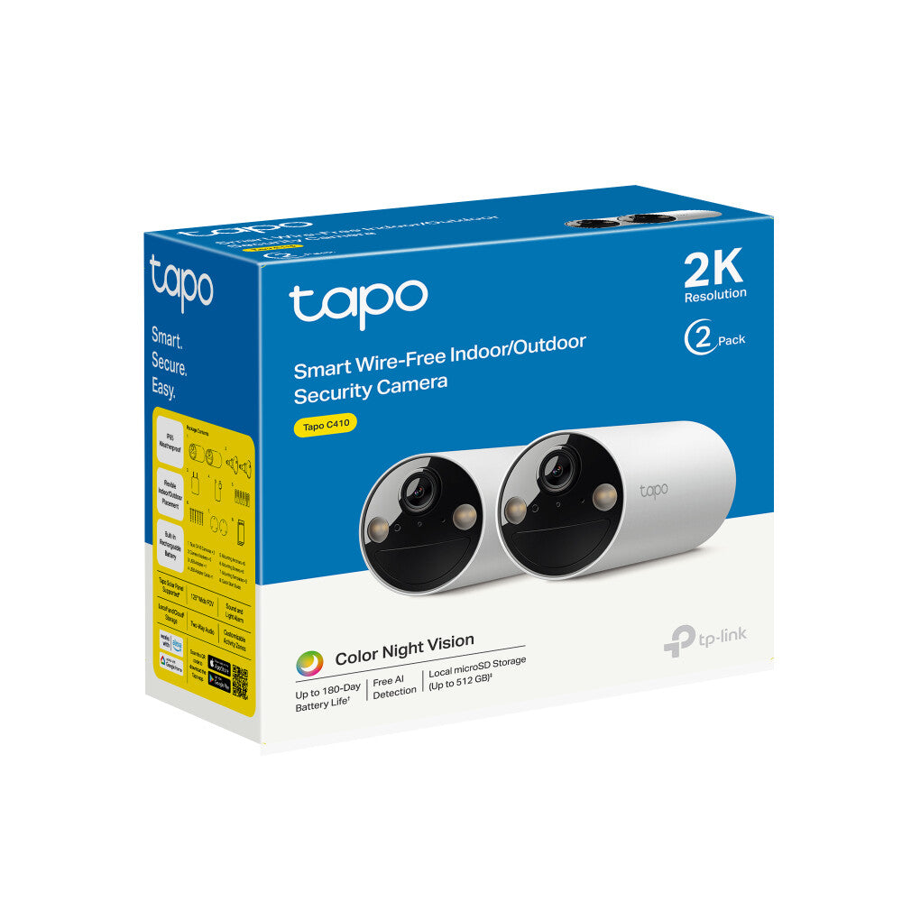 TP-Link Tapo C410 2-pack Kugle (form) IP-sikkerhedskamera Udendørs 2304 x 1296 pixel Loft/væg