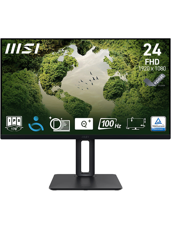 MSI PRO MP245PG 24 1920 x 1080 (Full HD) VGA (HD-15) HDMI DisplayPort 100Hz Pivot Skærm