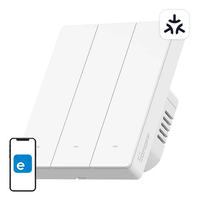 SONOFF M5-3C-80W WiFi Matter smart væg-switch (3-kanal, for rammen)