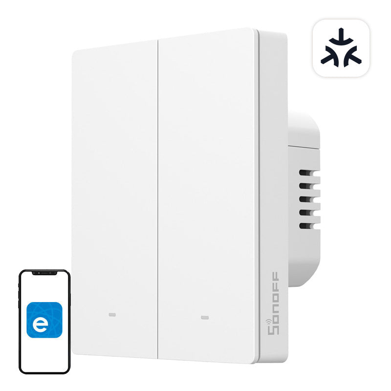 SONOFF M5-2C-80W WiFi Matter smart væg-switch (2-kanal, for rammen)