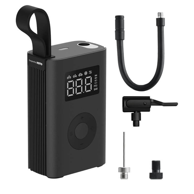 Bærbar kompressor, elektrisk pumpe HOTO QWCQA001 (10,3 bar, 150 PSI, 2000mAh)