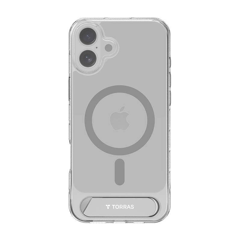 Torras Pstand Series Case til iPhone 16 (gennemsigtig)