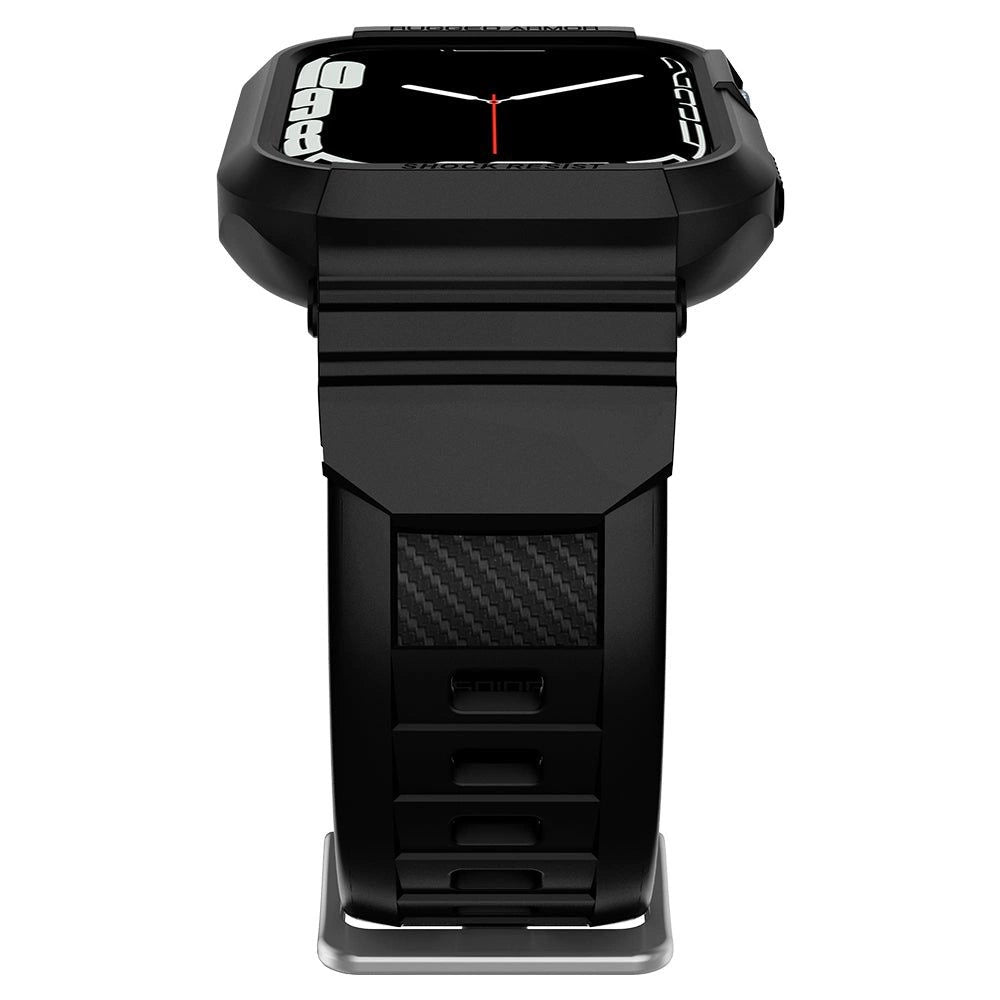 Spigen Rugged Armor Pro Case med rem til Apple Watch 4 / 5 / 6 / 7 / 8 / SE (44/45 mm) - sort
