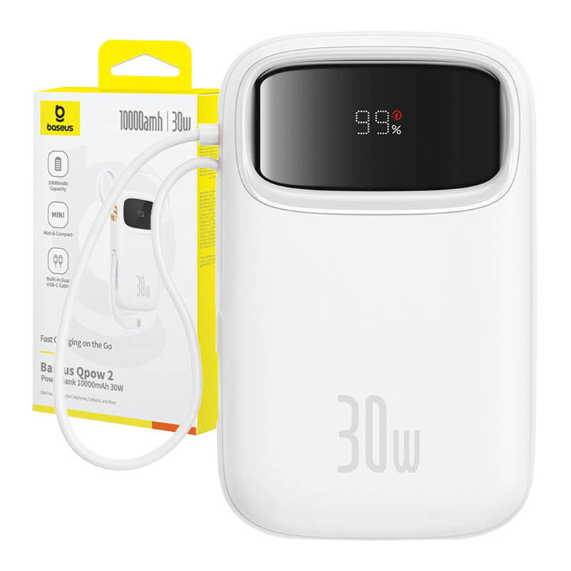 Baseus QPow 2 10000mAh 30W powerbank (hvid)