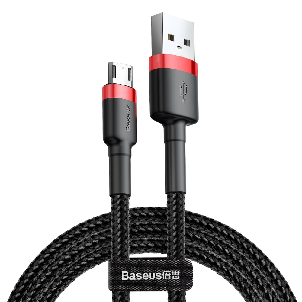 Baseus Cafule Cable CAMKLF-B91 USB-A / micro USB 2.4A 1 m - sort og rød