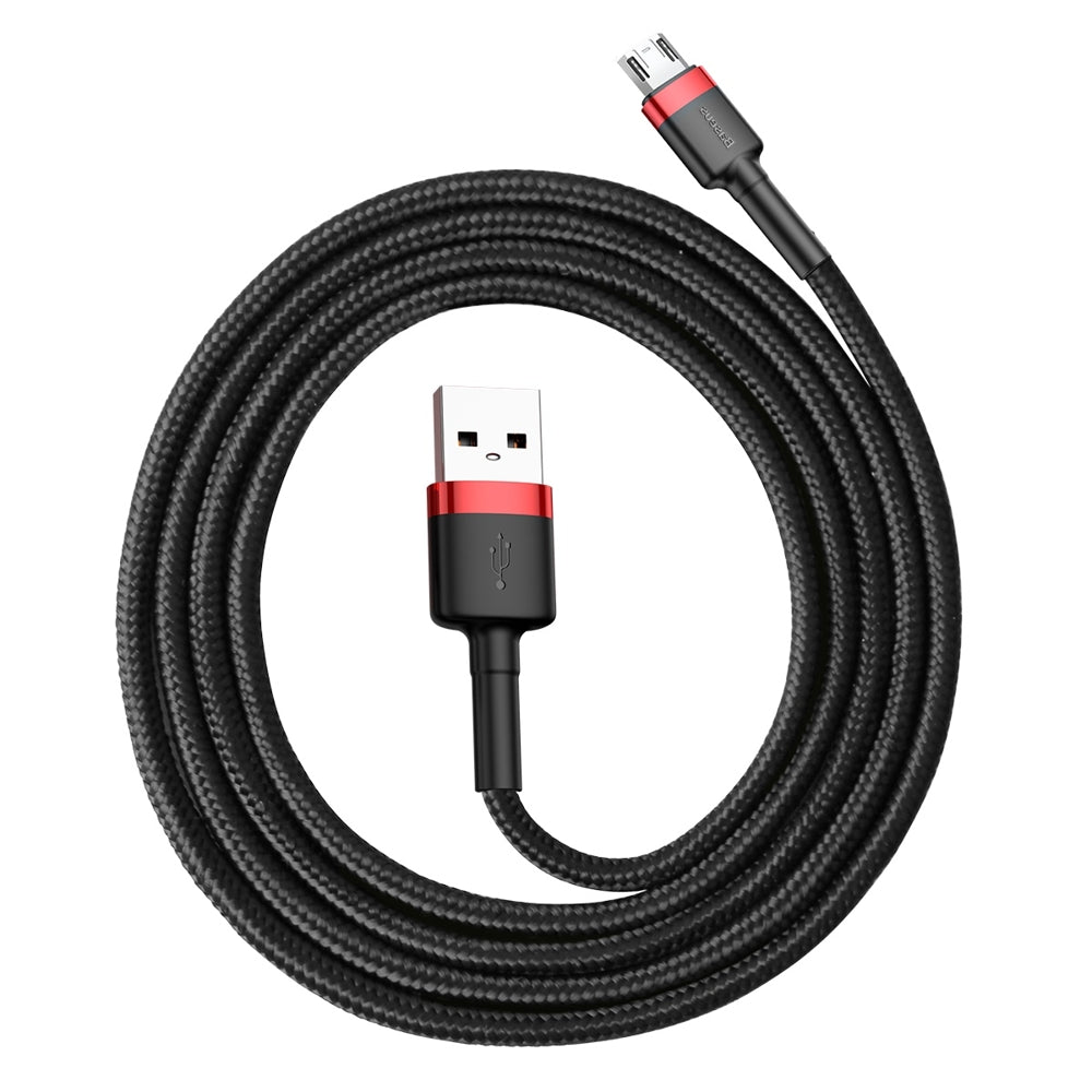 Baseus Cafule Cable CAMKLF-B91 USB-A / micro USB 2.4A 1 m - sort og rød