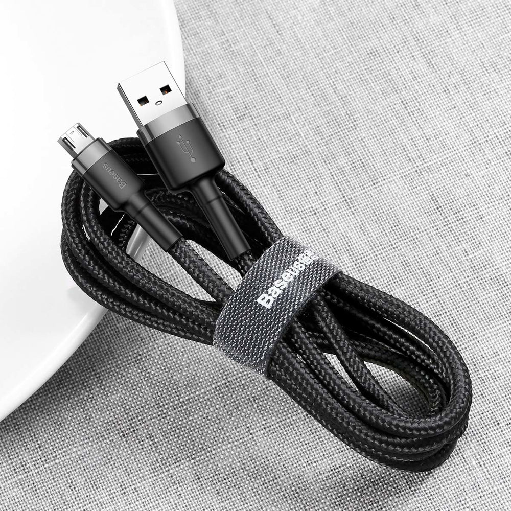Baseus Cafule Cable CAMKLF-CG1 USB-A / micro USB 1.5A 2 m - sort-grå