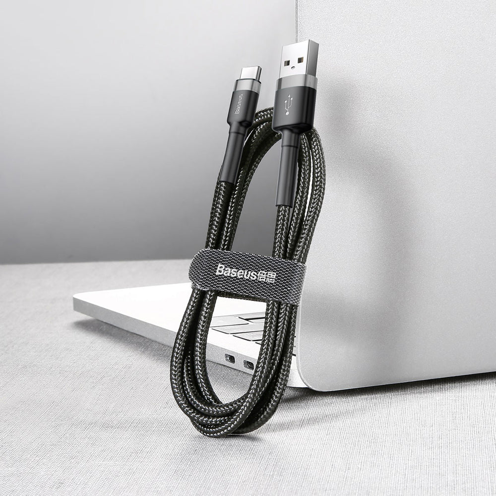 Baseus Cafule USB-A / USB-C QC 3.0 3A Cable 1 m - Black and Gray
