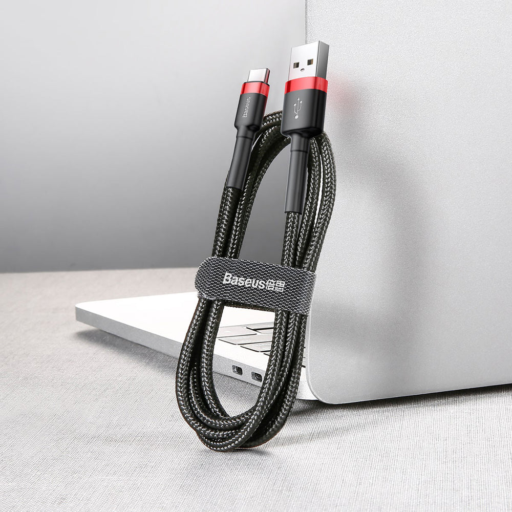 Baseus Cafule USB-A / USB-C QC 3.0 3A Cable 1 m - Black and Red