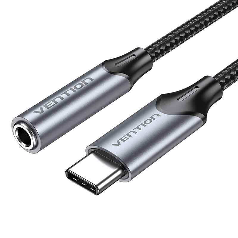 Adapter Vention BGMHF USB-C M til 3,5 mm Jack 1M (szary)