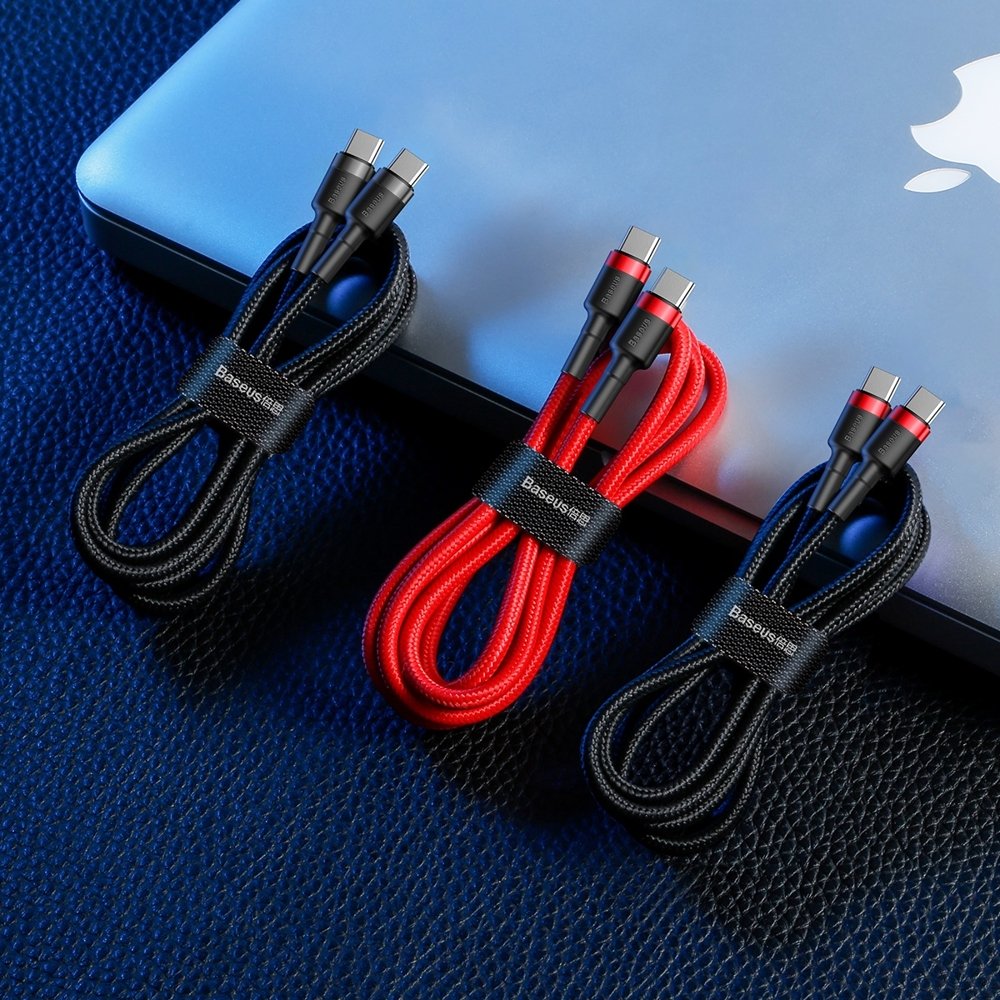 Baseus CATKLF-H91 USB-C - USB-C PD QC cable 60W 3A 480Mb/s 2m - black and red
