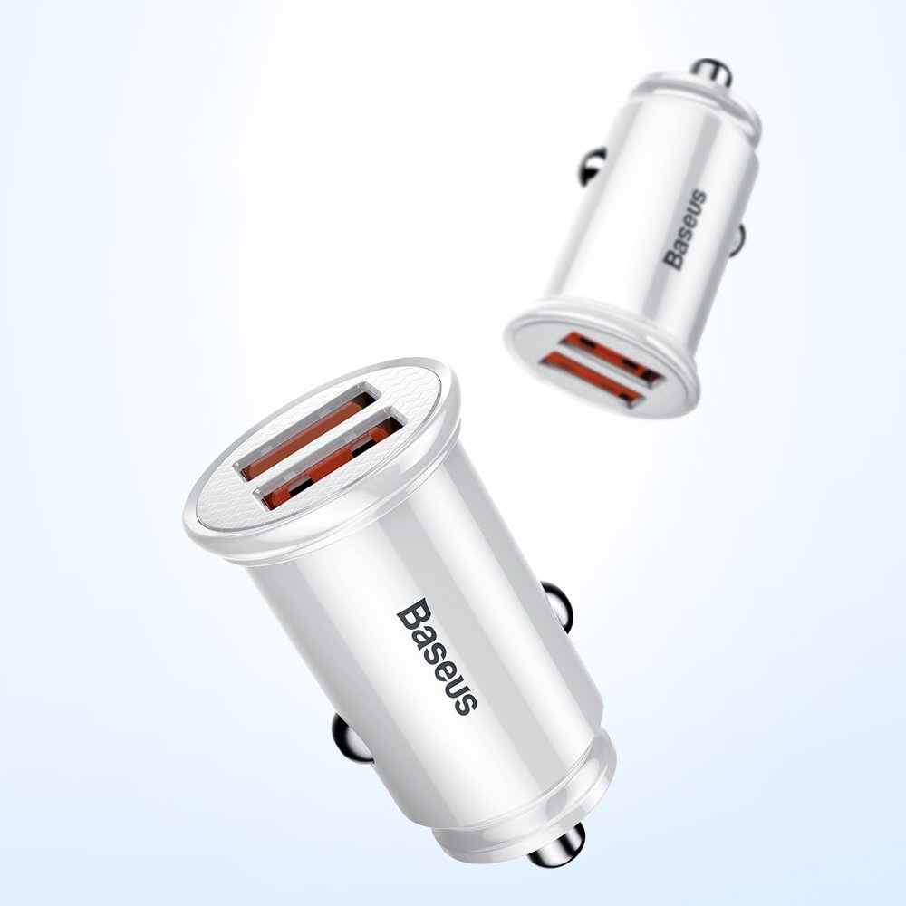 Baseus Circular smart biloplader 2x USB QC3.0 Hurtig opladning 3.0 SCP AFC 30W sort (CCALL-YD01)