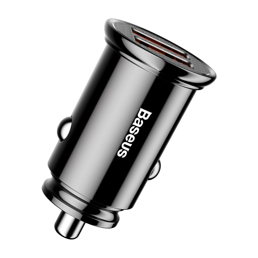 Baseus Circular smart biloplader 2x USB QC3.0 Hurtig opladning 3.0 SCP AFC 30W sort (CCALL-YD01)