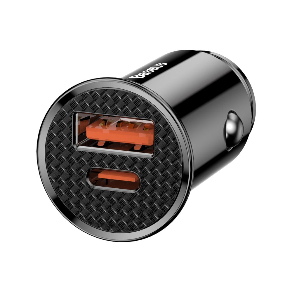 Baseus Circular PPS smart biloplader med USB Quick Charge 4.0 QC 4.0 og USB-C PD 3.0 SCP-porte sort (CCALL-YS01)