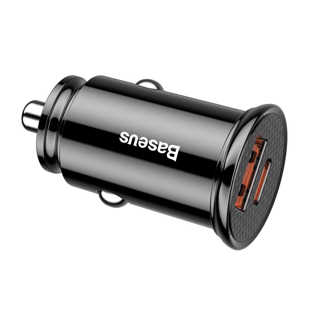 Baseus Circular PPS smart biloplader med USB Quick Charge 4.0 QC 4.0 og USB-C PD 3.0 SCP-porte sort (CCALL-YS01)