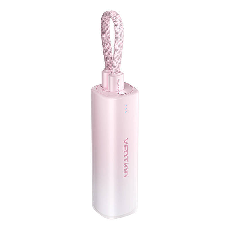 Powerbank 5000mAh Vention FHWR0 20W + USB-C til lynkablet (rosa)