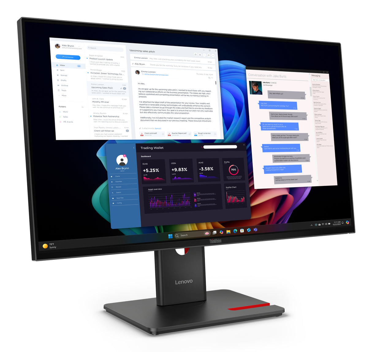 Lenovo ThinkVision T27UD-40 27 IPS 3840 x 2160 (4K) HDMI DisplayPort USB-C 60Hz