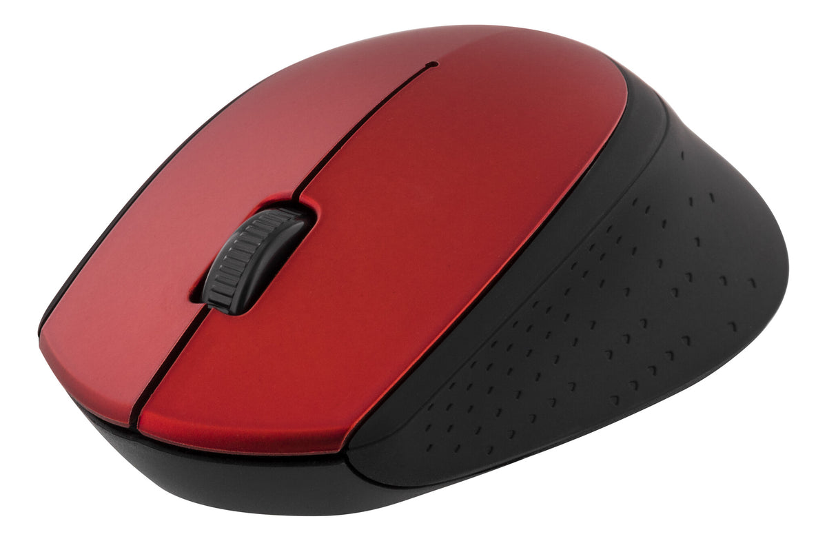 Deltaco Trådløs optisk mus 2,4 GHz, 3 knapper med scroll, 1.200 DPI, USB nano-modtager, rød