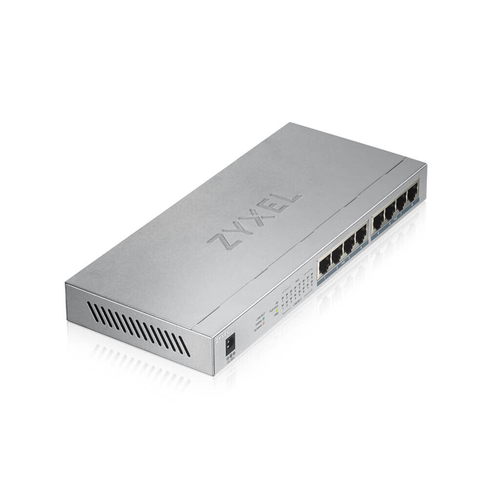 Zyxel GS1008HP Ikke administreret Gigabit Ethernet (10/100/1000) Strøm over Ethernet (PoE) Grå