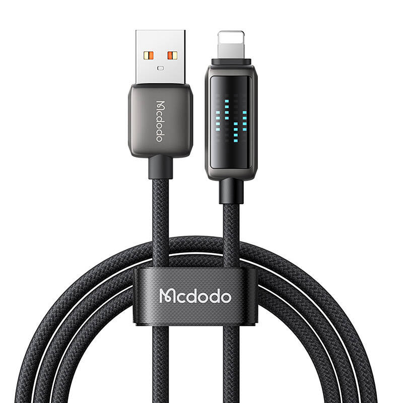 Mcdodo CA-5250 USB-A til Lightning-kabel, LED-skærm, 1,2 m