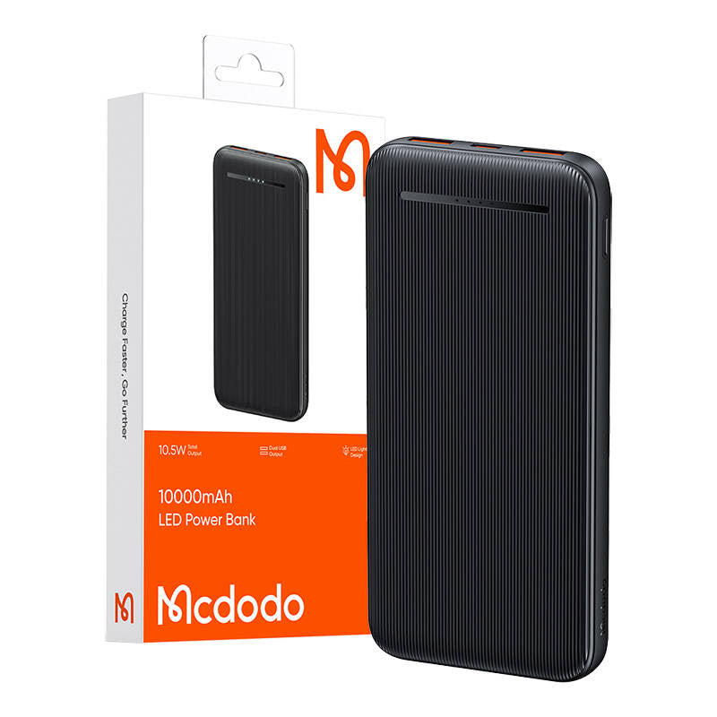 Power Bank Mcdodo MC-4631 Dual USB, 10000mAh, 10.5W (sort)