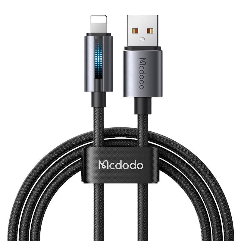 Mcdodo CA-5660 USB-A til Lightning-kabel med blinkende lys 1,2 m (sort)