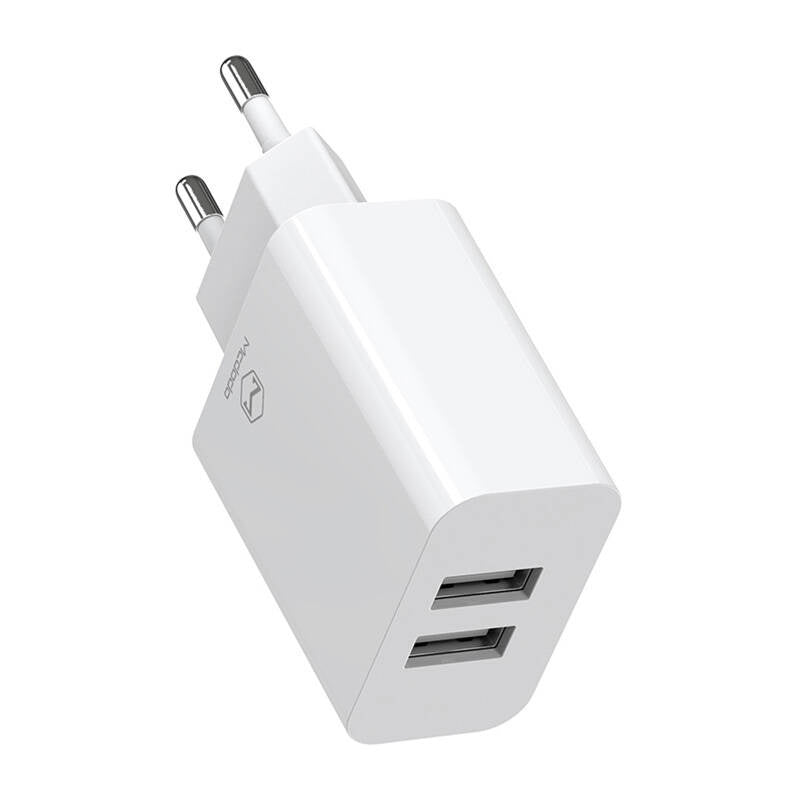 Dual USB-oplader Mcdodo CH-6720 (EU) Lightning 1m Rejsesæt (hvid)
