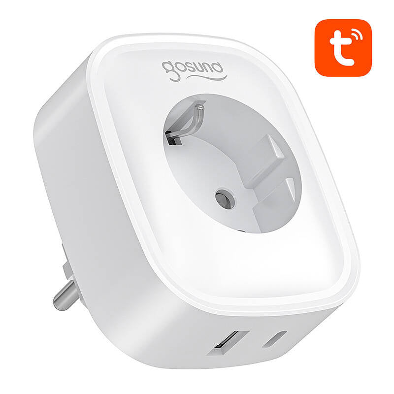 Gosund SP6 16A USB-C 20W Tuya smart WiFi/Bluetooth stikkontakt