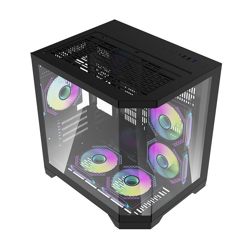 Darflash FT350 computerkasse + 5 aRGB-ventilatorer (sort)