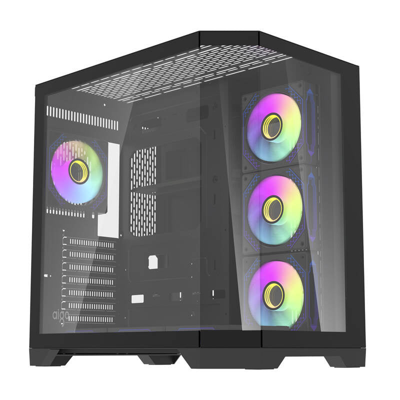 Darflash FT418 PRO computerkasse + 7 aRGB-ventilatorer (sort)