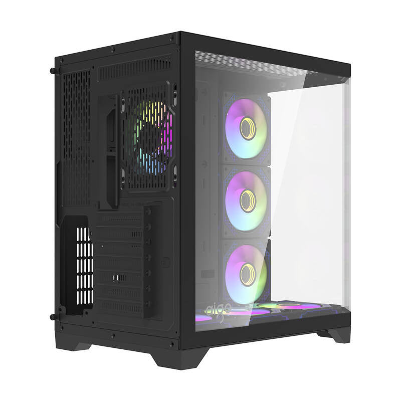 Darflash FT418 PRO computerkasse + 7 aRGB-ventilatorer (sort)