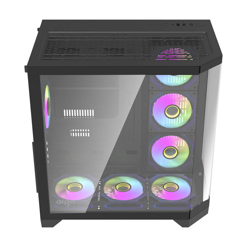 Darflash FT418 PRO computerkasse + 7 aRGB-ventilatorer (sort)