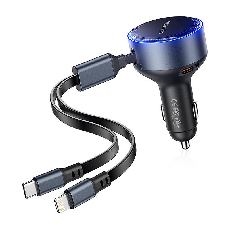 Vention FFOB0 USB-C biloplader + USB-C/Lightning 30W kabel