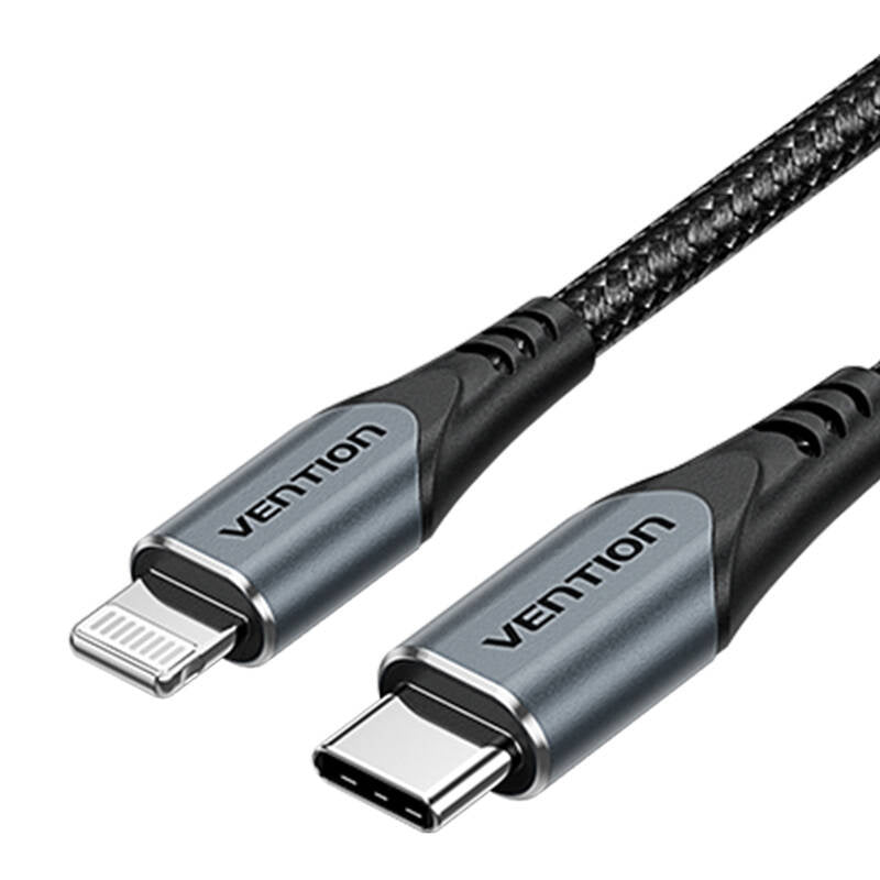 GaN Vention USB-C 20W oplader + USB-C-L 1m kabel (grå)