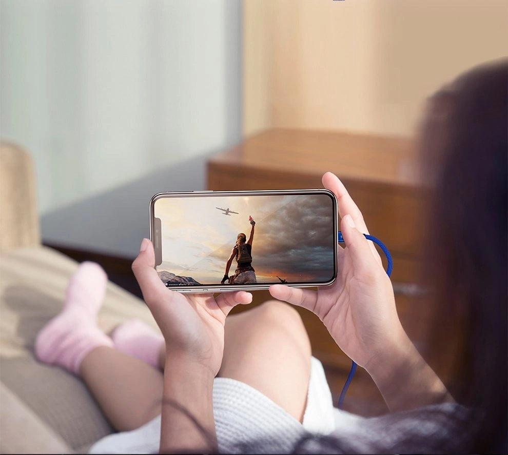 Base Yusiven stof flettet kabel USB / Lightning 1.8M sort (CALYW-A01)