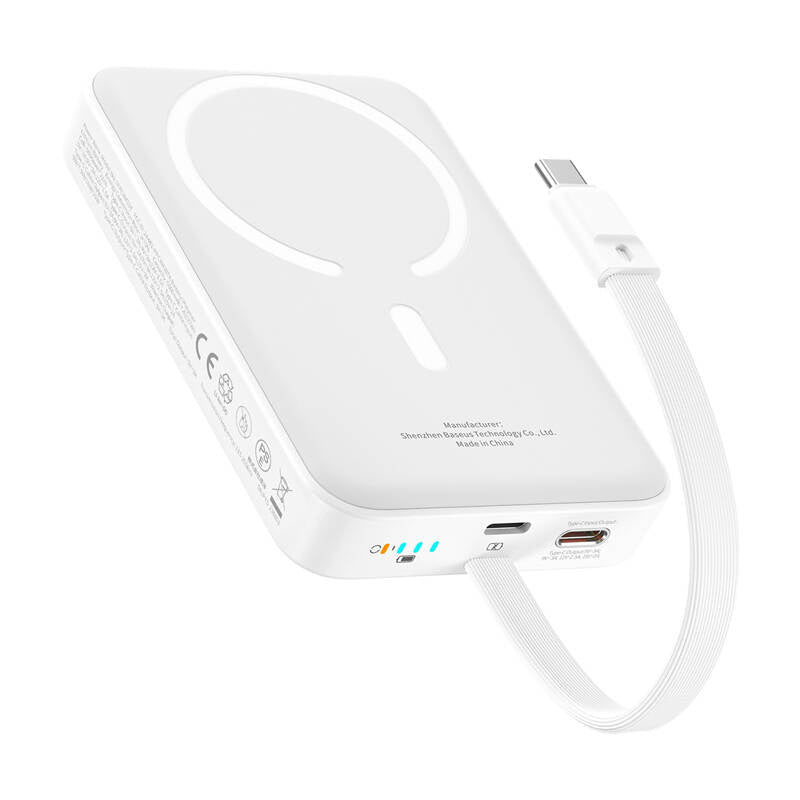 Baseus Mini 10000mAh 30W Magnetisk Powerbank (hvid) Bayern Edition