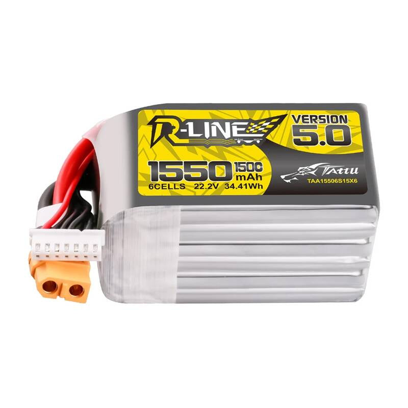 Lipo Tattu R-Line Version 5.0 1550mAh 22.2V 150C 6S batteri med XT60 stik