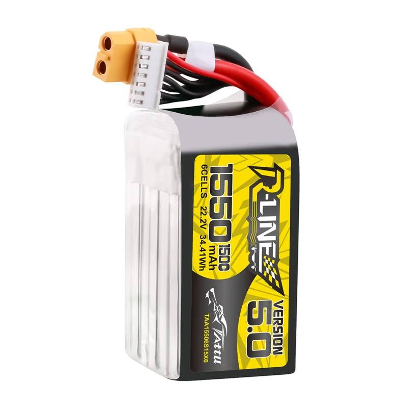 Lipo Tattu R-Line Version 5.0 1550mAh 22.2V 150C 6S batteri med XT60 stik