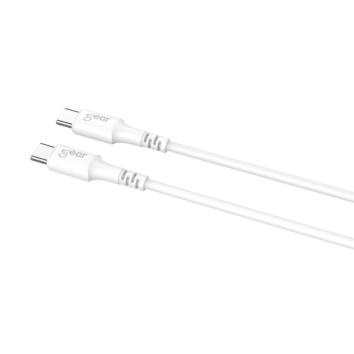 Gear Ladekabel USB-C til USB-C 2.0 2m Hvid Rund Kabel