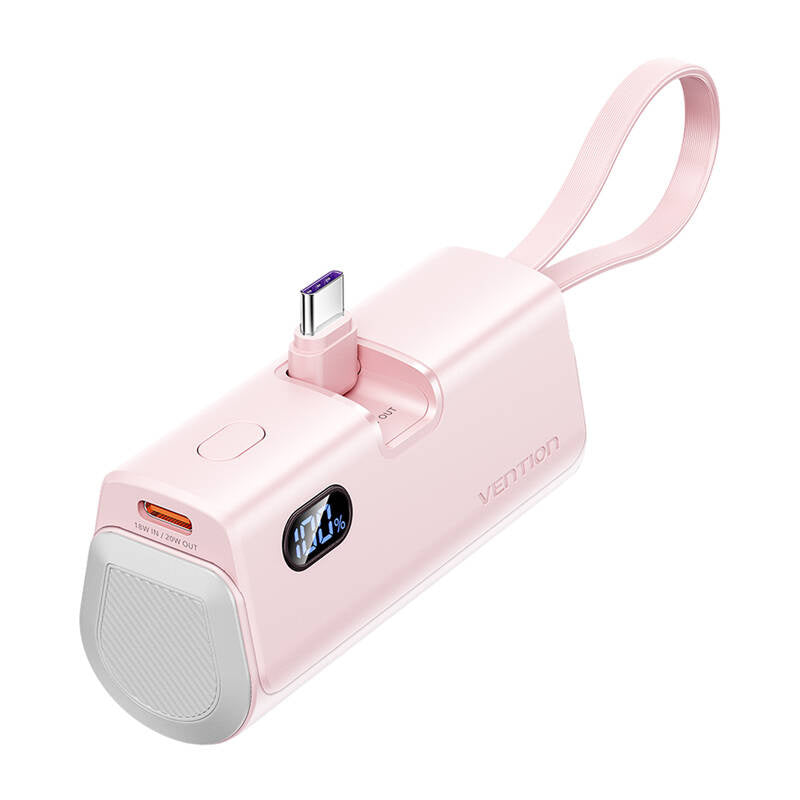 Powerbank Vention LED-skærm 4800mAh 22,5W FHQP0 (rosa)