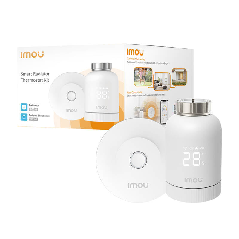 IMOU KIT-TRV1-EU-2 ZigBee termostatkopsæt med 6 adaptere og gateway