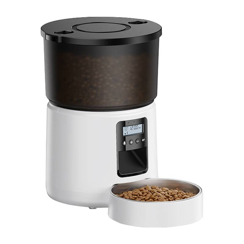 Rojeco 3L automatisk foderdispenser knapversion (hvid)