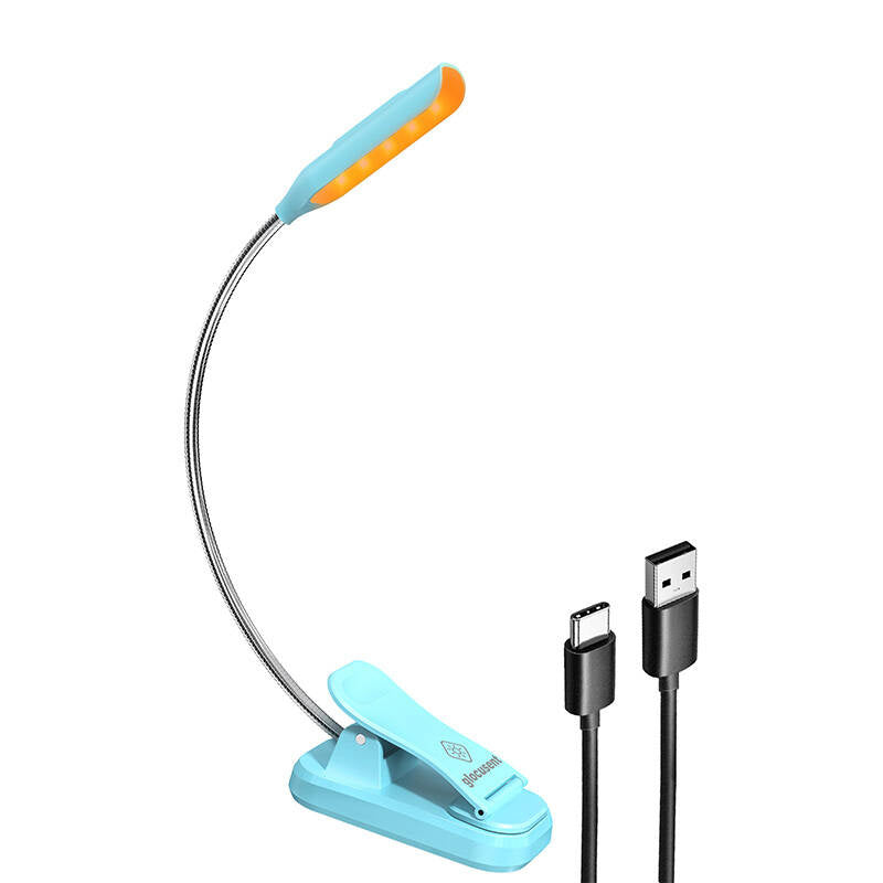 Trådløs lampe Glocusent mini GLCSNTBL103B clip-on boglys, USB-C Blå