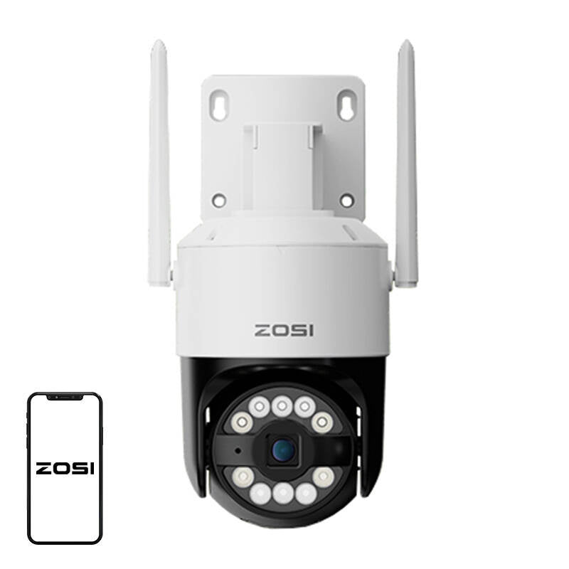 ZOSI C296 WiFi 8MP dual Pan Tilt IP66 udendørs kamera + 32GB microSD-kort